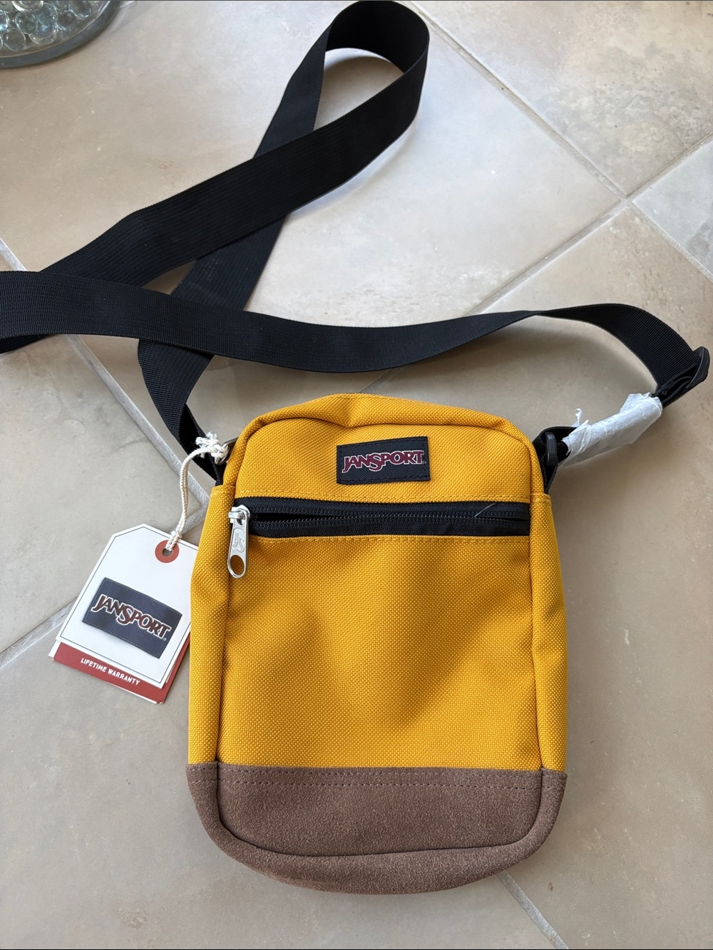Jansport Yellow and Brown Small Crossbody Belt Bag